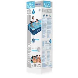 BESTWAY Steel Pro Frame Pool 221 x 150 x 43 cm inkl. Filterpumpe und Reparaturset