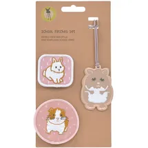 Lässig Anhänger und Patches Set (3 Stk.) mit Druckknopf/School Patches Set Cuddly Pet