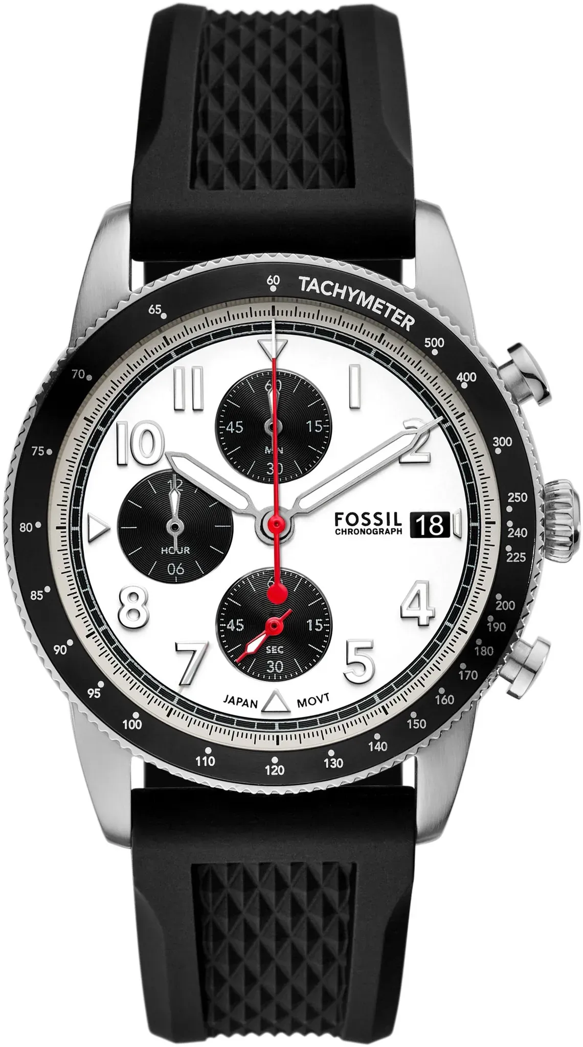 Chronograph FOSSIL "SPORT TOURER" Armbanduhren schwarz Herren Quarzuhr, Armbanduhr, Herrenuhr, Silikonarmband, analog, Tag