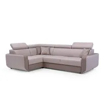 Furnix Ecksofa FENZZY Eck-Couch in L-Form mit Schlaffunktion verstellbare Kopfstützen, Bettkasten, 263x97x184 cm, Liegefläche 126x205 cm, Sitzhöhe 43 cm beige|braun
