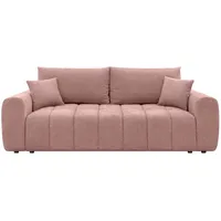 Mid.you Schlafsofa, Rosa, Kunststoff, 3-Sitzer, Füllung: Silikon, Schaumstoffflocken,Silikon, Schaumstoffflocken, 241x90x106 cm, Made in EU, Rücken echt, Armteil links, rechts, Wohnzimmer, Sofas & Couches, Schlafsofas, Schlafsofas mit Bettkasten