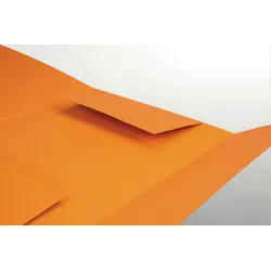 Falken 80001472 25x Einschlagmappe für DIN A4, 320g/m2 Manila-RC-Karton, mit 3 Klappen - Orange