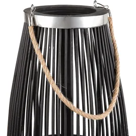 Beliani Laterne TAHITI Holz 32 x 84 x 32 cm 1 Stück Schwarz