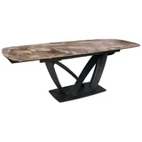 riess-ambiente Esstisch PAPILLON 180-260cm taupe / schwarz · Konferenztisch mit Keramik-Platte (Einzelartikel, 1-St), ausziehbar · für 8-10 Personen · Marmor-Design · Metall · Industrial braun
