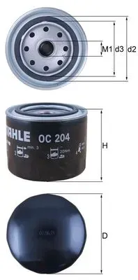 KNECHT Ölfilter oc204 Anschraubfilter 80mm Gewindemaß3/4-16UNF-2B für Volvo Opel Vaughall Ford