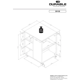 Durable Multifunktions-Wagen 74/59 offen grau