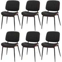 MCW Esszimmerstuhl O44 Kunstleder schwarz 6er Set