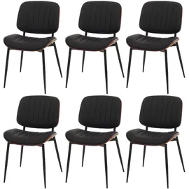 MCW Esszimmerstuhl O44 Kunstleder schwarz 6er Set