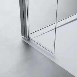 doporro Duschwand 50x200cm Walk-in mit 30cm Nebenteil, 8mm Duschabtrennung Bremen mit rechteckigem Stabilisator, aus Echtglas Esg-sicherheitsglas - Silber