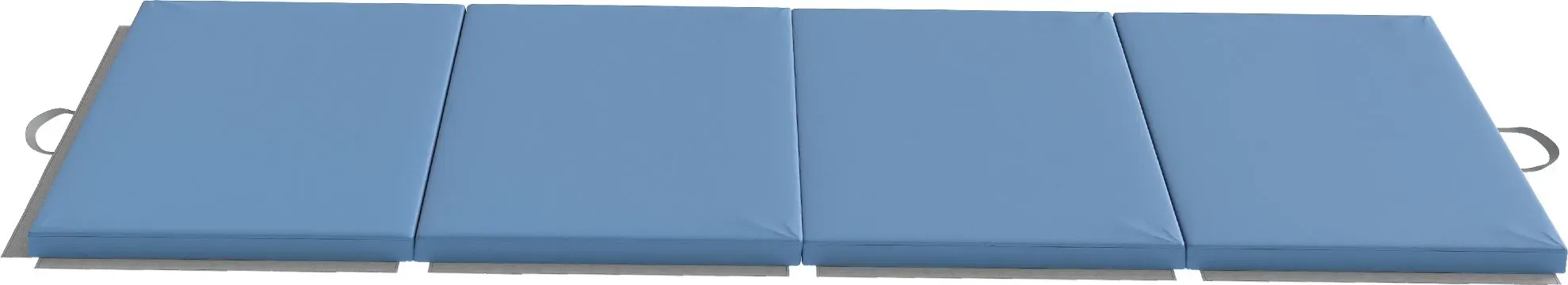 HOMCOM Trainingsmatte, Faltbare Fitnessmatte Sportmatte mit Griffen Gymnastikmatte Gymnastik Tumbling Matte für Yoga, MMA, Fitness, Pilates, Synthetikbezug, Hellblau, 240 x 120 x 5 cm   Aosom