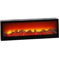 Dekokamin LED Kamin Feuer Elektrokamin Wandkamin Kaminfeuer Batterie 60x20 cm