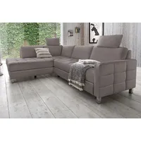 Ecksofa SIT & MORE "Pablo L-Form", grau (elefant), B:233cm H:78cm T:196cm, Struktur fein (100% Polyester), Struktur (100% Polyester), Sofas, wahlweise mit Bettfunktion