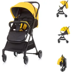 Chipolino, Kinderwagen Buggy Clarice Rückenlehne verstellbar klappbar Sonnendach gelb Graffiti