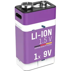 ANSMANN Li-Ion 9V-Block-Akku, Typ 400 (min. 340mAh)