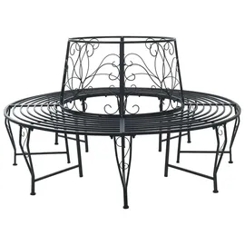 vidaXL Baumbank Ø 160 x 89 cm Schwarz