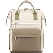 EMPSIGN Rucksack Damen 17 Zoll Laptop USB Ladeanschluss Wasserdicht Beige