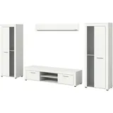 Möbel Kraft Wohnwand ¦ weiß ¦ Maße (cm): B: 310 H: 159 T: 35.0