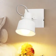 GBLY Deckenstrahler 1 Flammig Weiß: Vintage Schwenkbar 350° Max.40w Spotlight E14 Fassung Retro Küchenlampe für Wohnzimmer Schlafzimmer Büro (ohne Leuchtmittel)