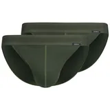 SKINY Herren Tanga-Slip, 2er Pack - Cotton Retro, Unterhose, Feinripp, Baumwolle Dunkelgrün S