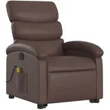 vidaXL Massagesessel mit Aufstehhilfe Braun Kunstleder
