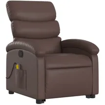 vidaXL Massagesessel mit Aufstehhilfe Braun Kunstleder