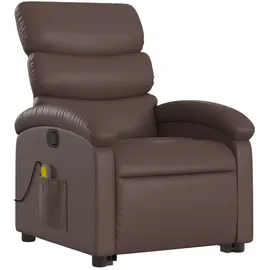 vidaXL Massagesessel mit Aufstehhilfe Braun Kunstleder