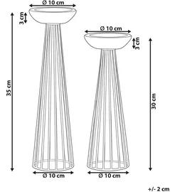 Beliani Kerzenständer 2er Set PORONG Metall 35/30 cm) Gold