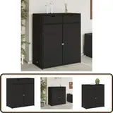 Gartenschrank Schwarz 105x55x113 cm Poly Rattan - Outdoor-Schrank - Gartenschrank - Stauraum - Gartenorganisation - Rattan-Möbel