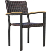 GGM Möbel Bistro Rattanstuhl Rattan Braun 2er Set