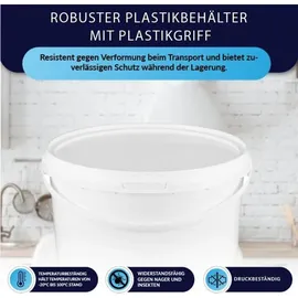 Benbow Eimer mit Deckel 3l Weiß 1x 3 Liter - lebensmittelecht, stabil, luftdicht, auslaufsicher, geruchsneutral - Plastikeimer mit Henkel - leer