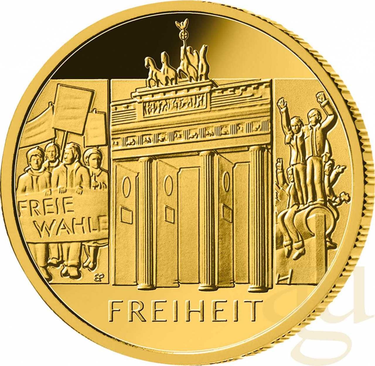 1/2 Unze Goldmünze - Säulen der Demokratie - 100 Euro Freiheit 2022 (G)