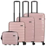 KENORADA Kofferset 4tlg. Wave Spinner S/M erw./L + Beautycase rose
