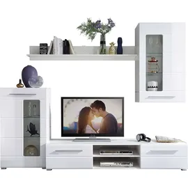 Avanti Trendstore Wohnwand Enrique Weiß Hochglanz B/H/T: ca. 240x190x42 cm - weiß