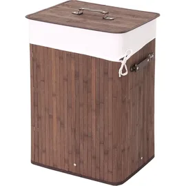 Mendler Wäschekorb HWC-C21, Laundry Wäschebox Wäschesammler Wäschebehälter Wäschetonne, Bambus 61x43x32cm 70l ~ braun