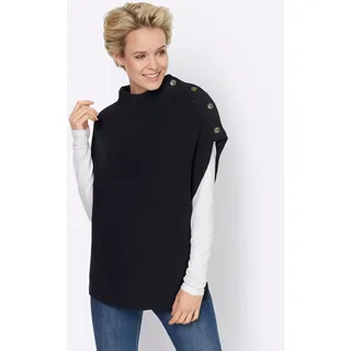 Heine Pullunder HEINE "Pullunder", Damen, Gr. 50, blau (marine), 100% Baumwolle, unifarben, Pullover