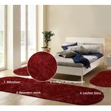 Bruno Banani Hochflor-Bettumrandung BRUNO BANANI "Dana Teppich, Kundenliebling" Gr. 14, rot, H:30mm, Obermaterial: 100% Polyester, Bettumrandungen, unifarben, Mikrofaser, pflegeleicht, Bettvorleger, Schlafzimmer