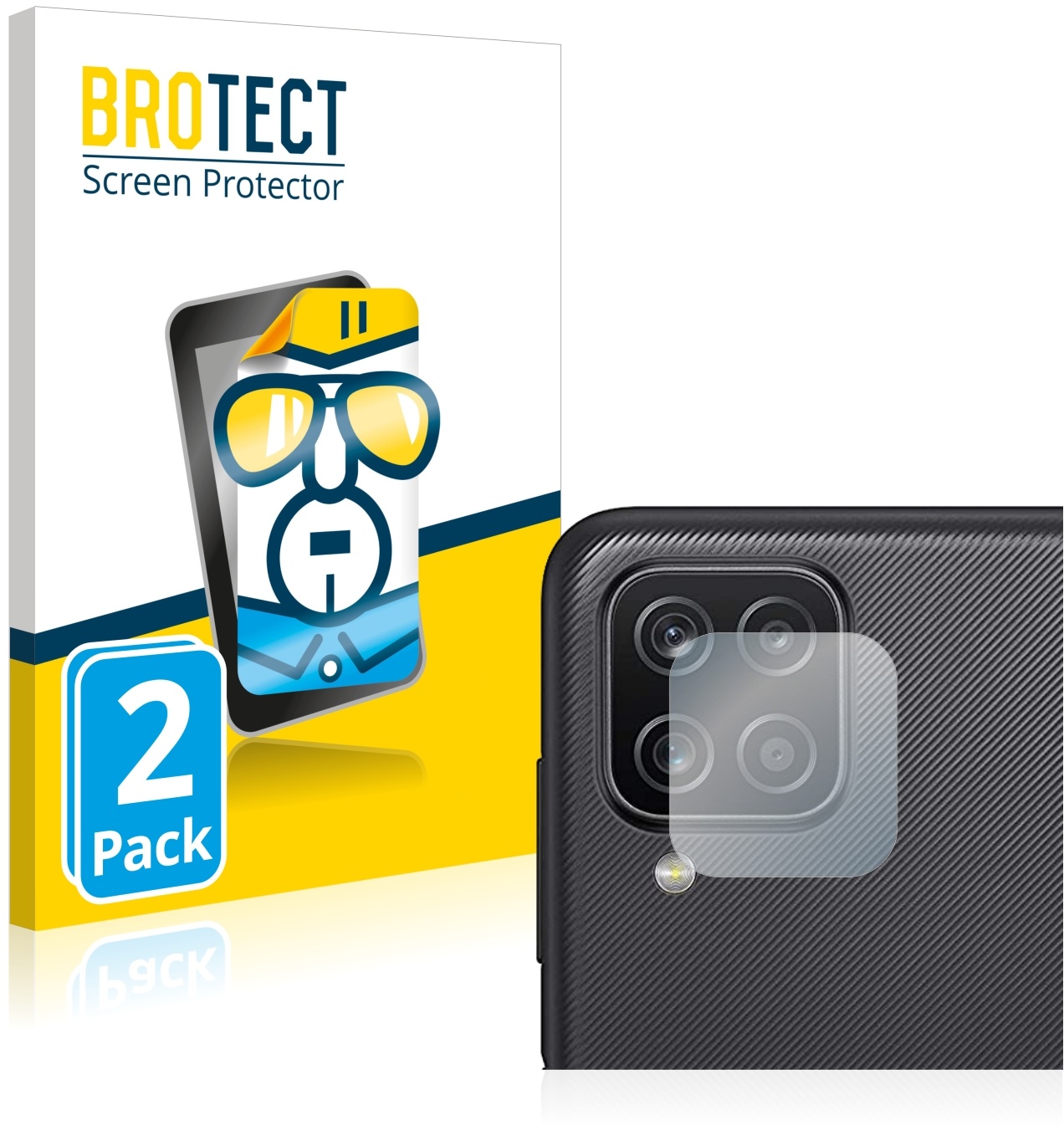 2x BROTECT HD-Clear Displayschutzfolie für Samsung Galaxy A12 Nacho (NUR Kameraschutz)