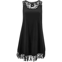 bonprix Strand Jerseykleid aus Viskose, schwarz, 46