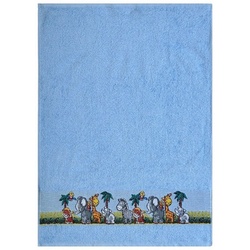 Dyckhoff Handtuch Dyckhoff Kinderfrottierserie ‚Afrika‘ Blau, (1-St) Kinderhandtuch 50 x 70 cm