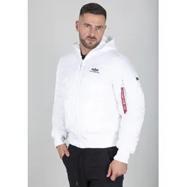 Alpha Industries MA-1 Zip Hood Backprint weiß L