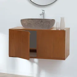 Teak-Waschbeckenunterschrank MCW-M86, Waschtisch, hochwertiges B-Grade-Teak (Kernholz, 20-30 Jahre), 40x80x40cm
