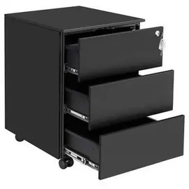Songmics Rollcontainer schwarz 3 Auszüge 39,0 x 45,0 x 55,0 cm