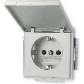 Busch-Jaeger Klappdeckelsteckdose 1f Unterputz Silber