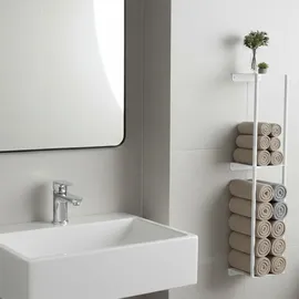 Relaxdays Handtuchleiter Wand Weiß