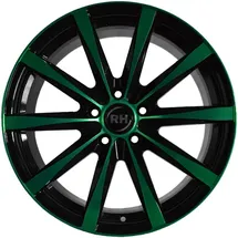 RH ALURAD GT 9 x 21 5 x 130 ET55 MB71,5 Grün Poliert