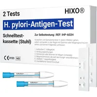 2x Helicobacter pylori Selbsttest – H. pylori Antigen-Schnelltest für Stuhlprobe – Ergebnis in 10 Minuten – Test auf Magenbakterien, Magengeschwür & Gastritis – 1x Selbsttest für Zuhause