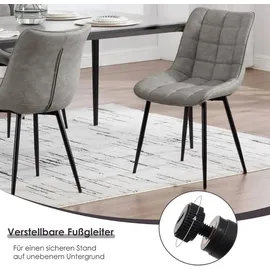 Woltu Esszimmerstuhl Kunstleder grau 4er Set