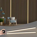 WMLBK Schwarz LED für Akustikpaneele, 2,4m Eingebetteter Akustikpaneele LED Streifen Flexible Led Leiste 12×12mm Led Leiste Zubehör Akustikpaneele (2 Stück)