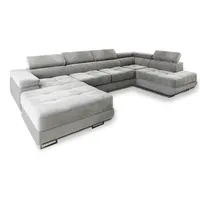 masseno Eckcouch Velours 3-Sitzer Grau