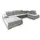 masseno Eckcouch Velours 3-Sitzer Grau